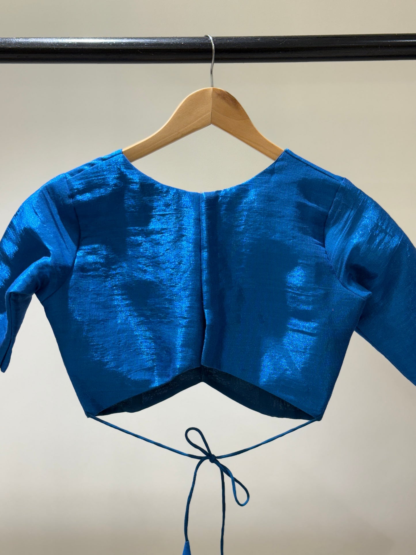 Ananda Blue Butterfly Tissue Mulmul Blouse
