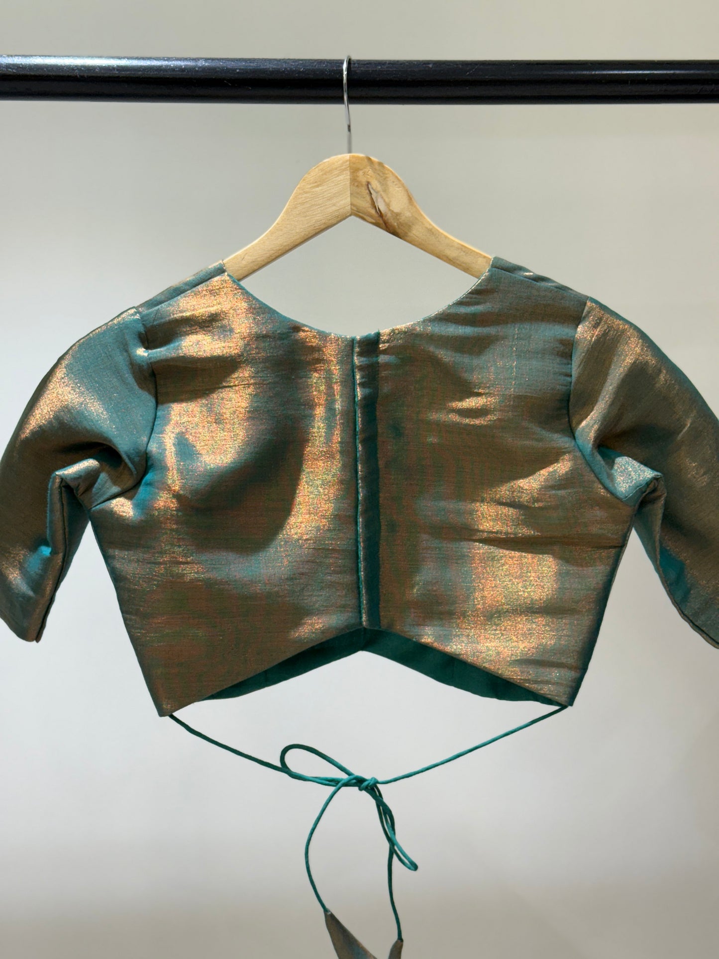 Rama Gold Butterfly Tissue Mulmul Blouse