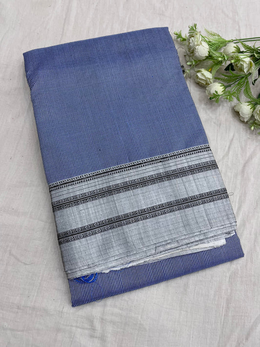 Denim Grey Micro Checks Ilkal Saree