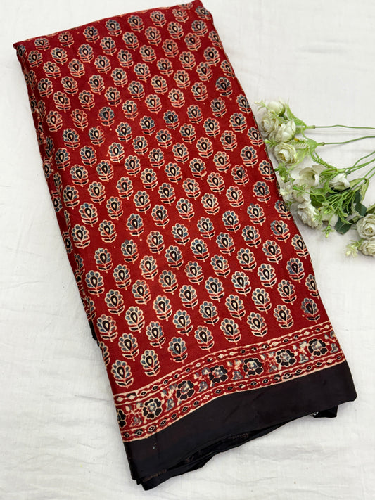 Ajrakh Lagdi Zari Pallu Saree 04