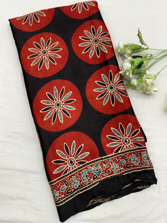 Ajrakh Lagdi Zari Pallu Saree 09