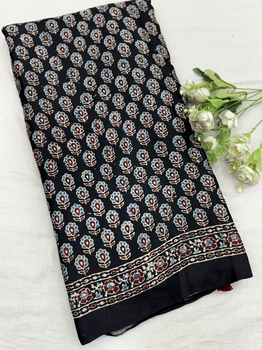 Ajrakh Lagdi Zari Pallu Saree 21