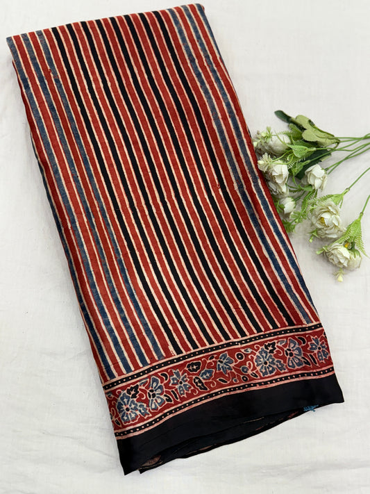 Ajrakh Lagdi Zari Pallu Saree 20