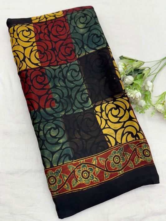 Ajrakh Lagdi Zari Pallu Saree 19