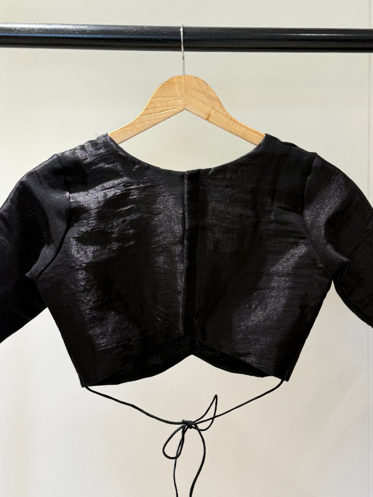 Black Butterfly Tissue Mulmul Blouse