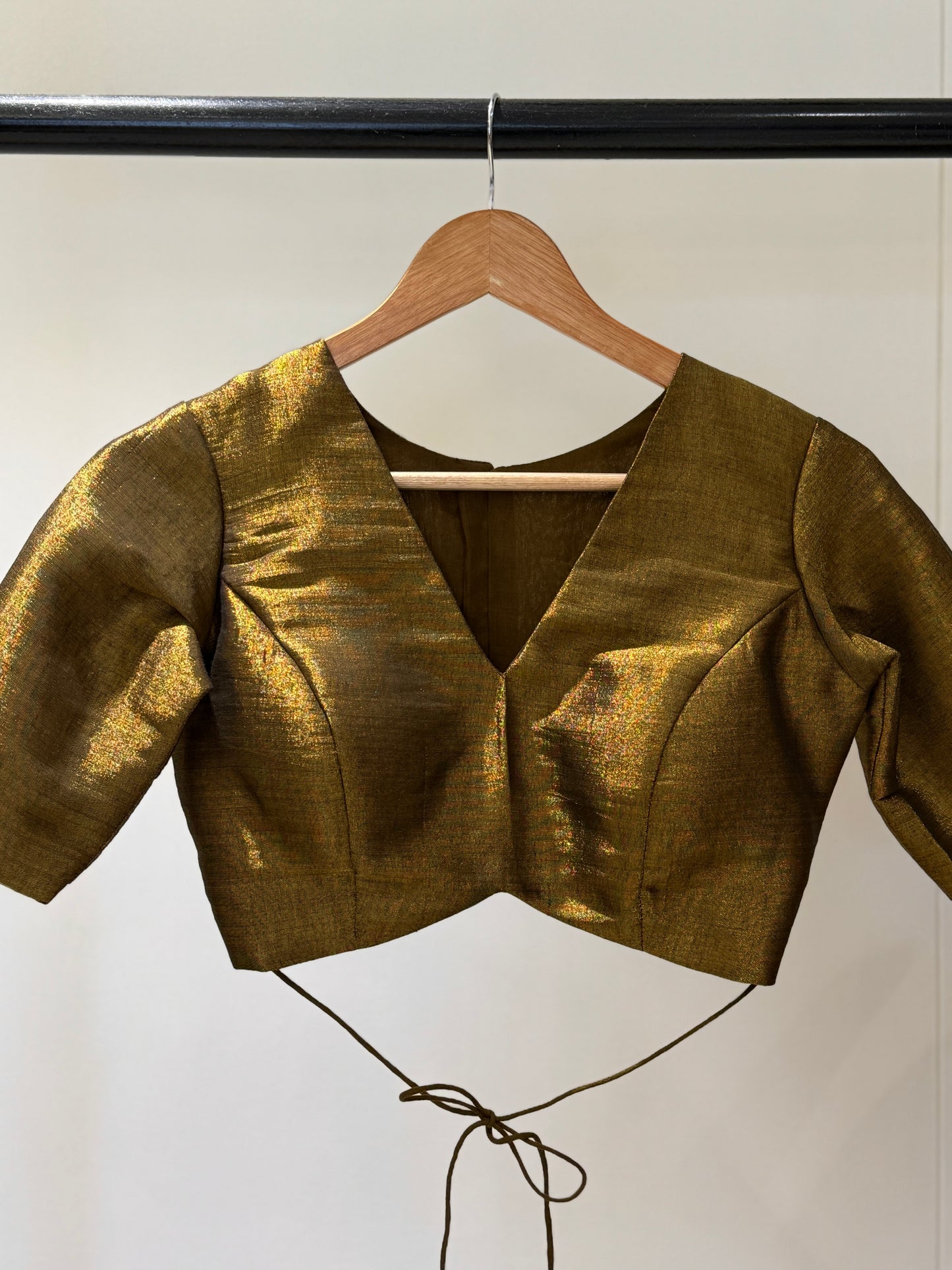 Vintage Gold Butterfly Tissue Mulmul Blouse