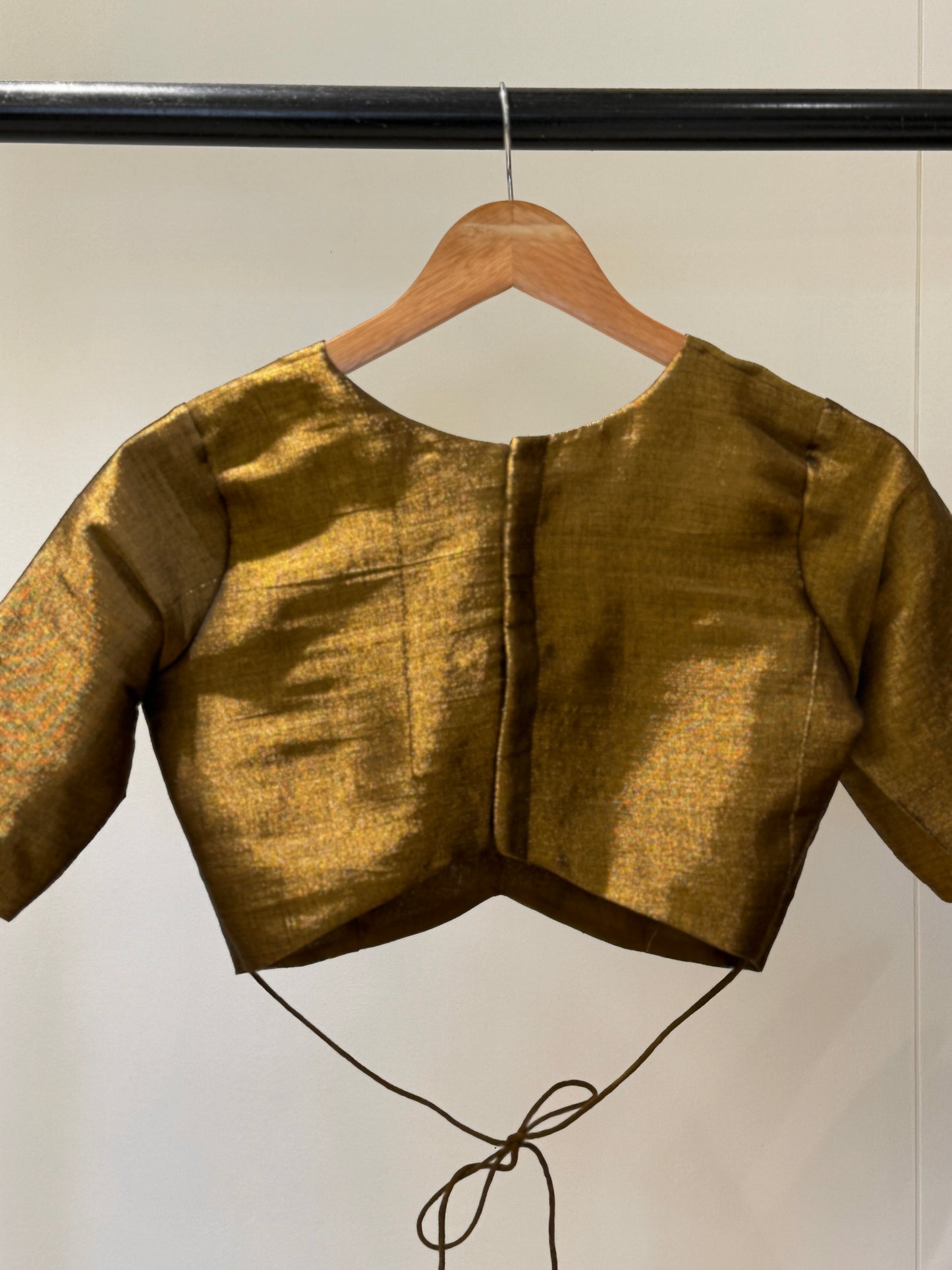 Vintage Gold Butterfly Tissue Mulmul Blouse