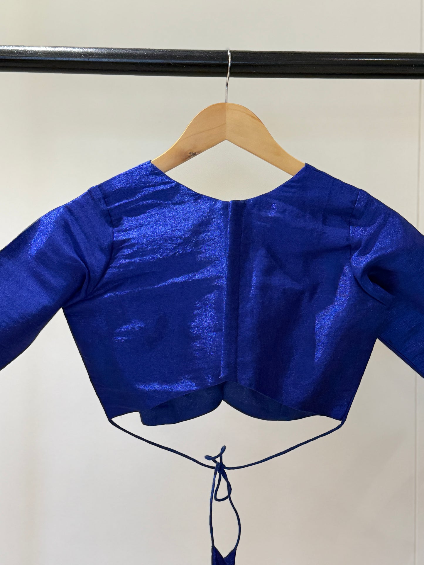 Blue Butterfly Tissue Mulmul Blouse