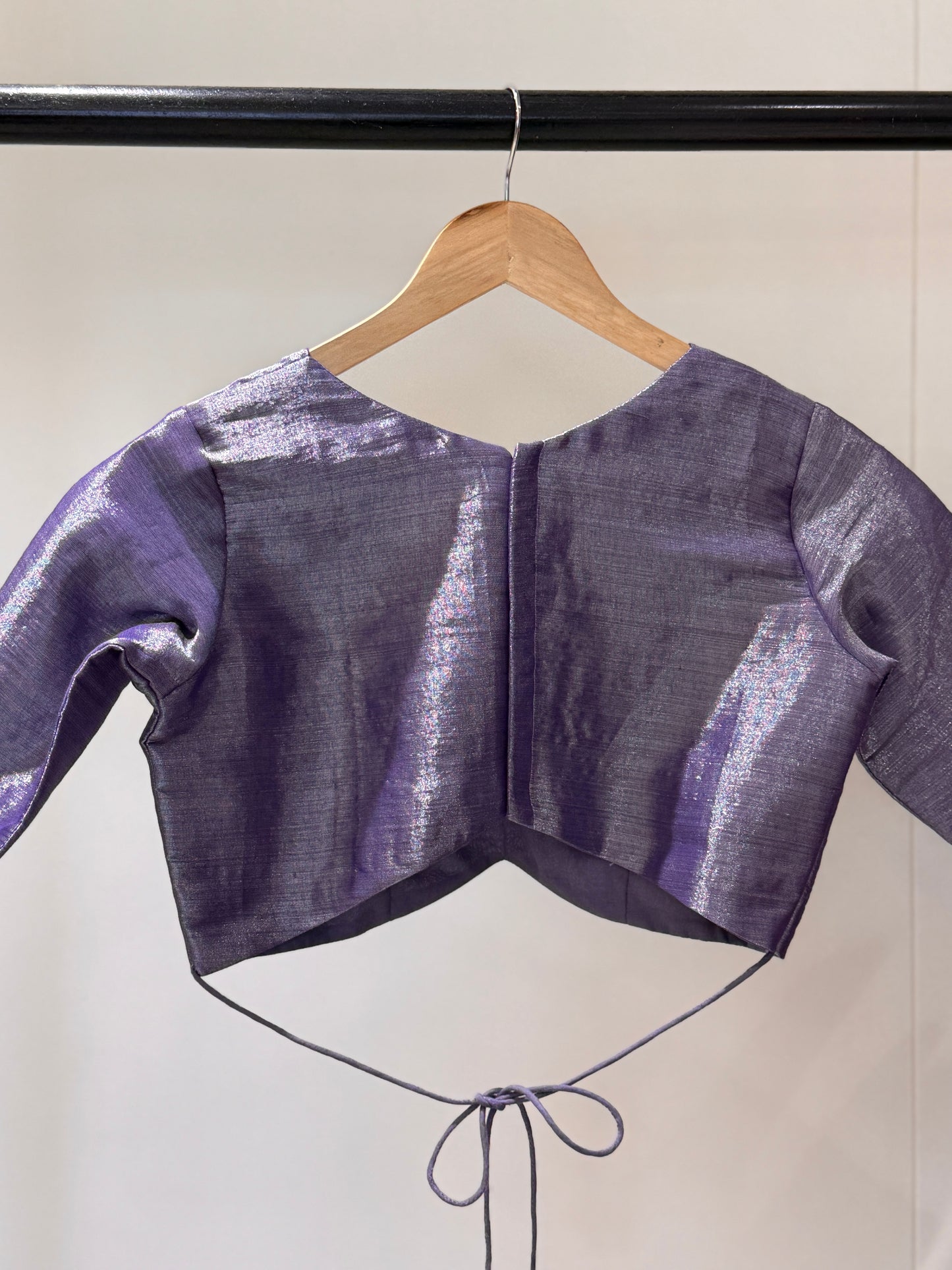 Lavender Butterfly Tissue Mulmul Blouse