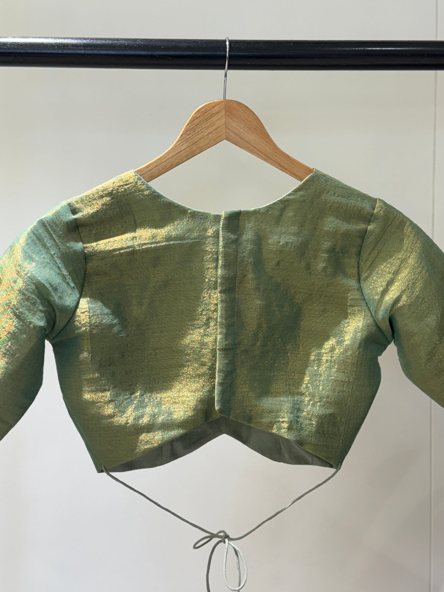 Pista Gold Butterfly Tissue Mulmul Blouse