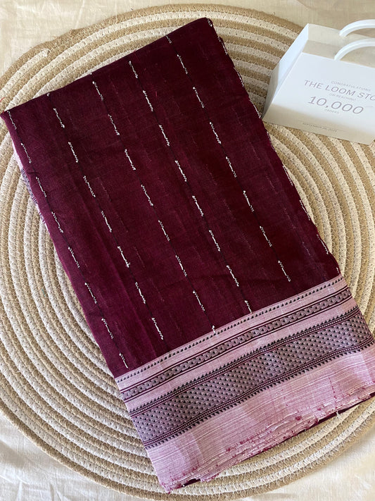 Ilkal Checks Handloom Saree 01