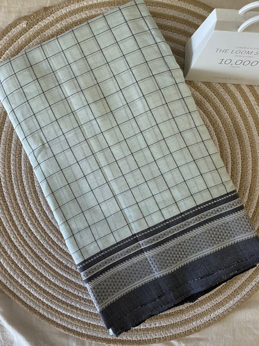 Ilkal Checks Handloom Saree 03