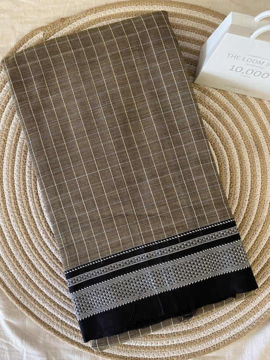 Ilkal Checks Handloom Saree 07