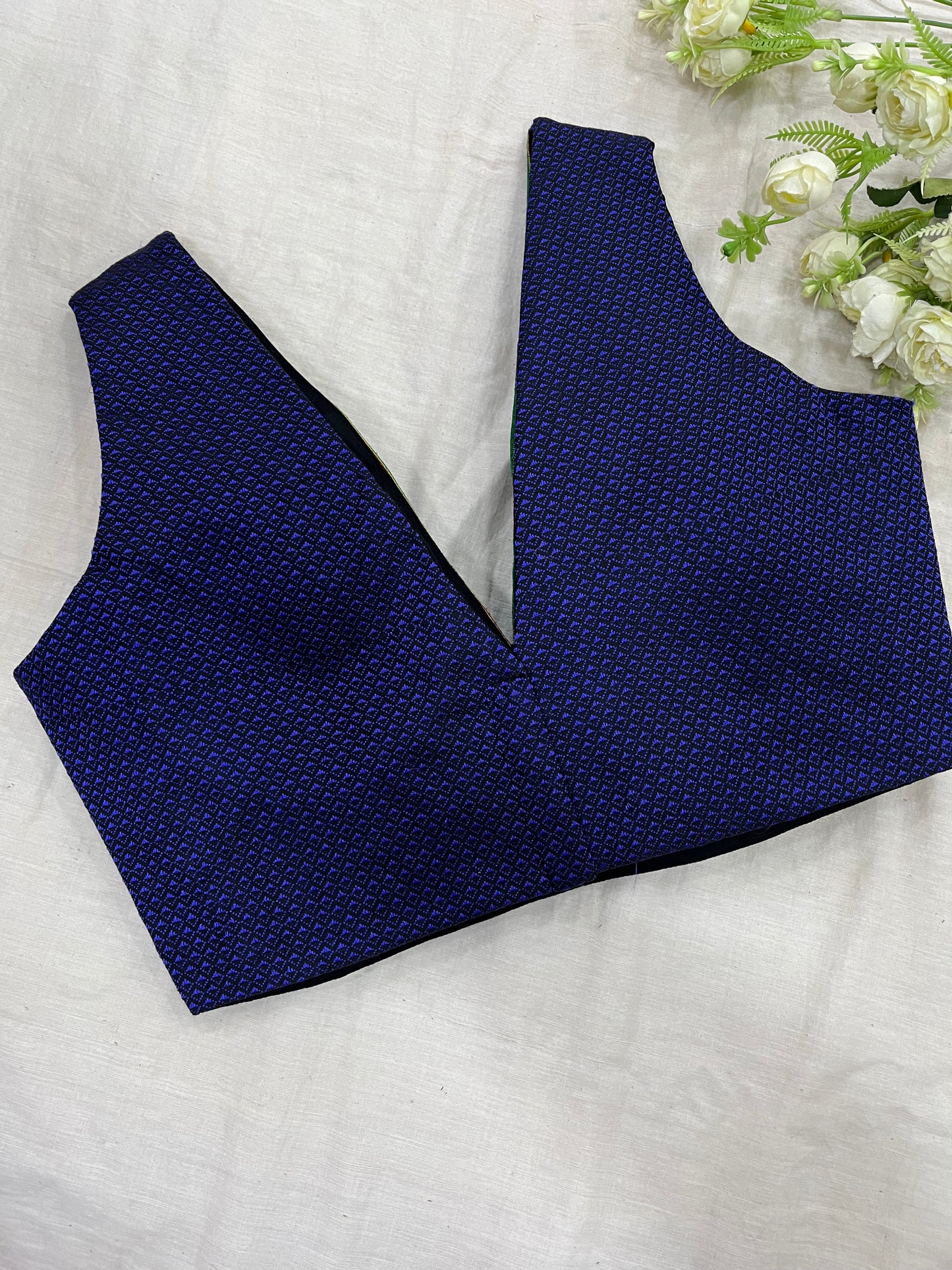 Blue Sky Cross Belt Khun Sleeveless Blouse