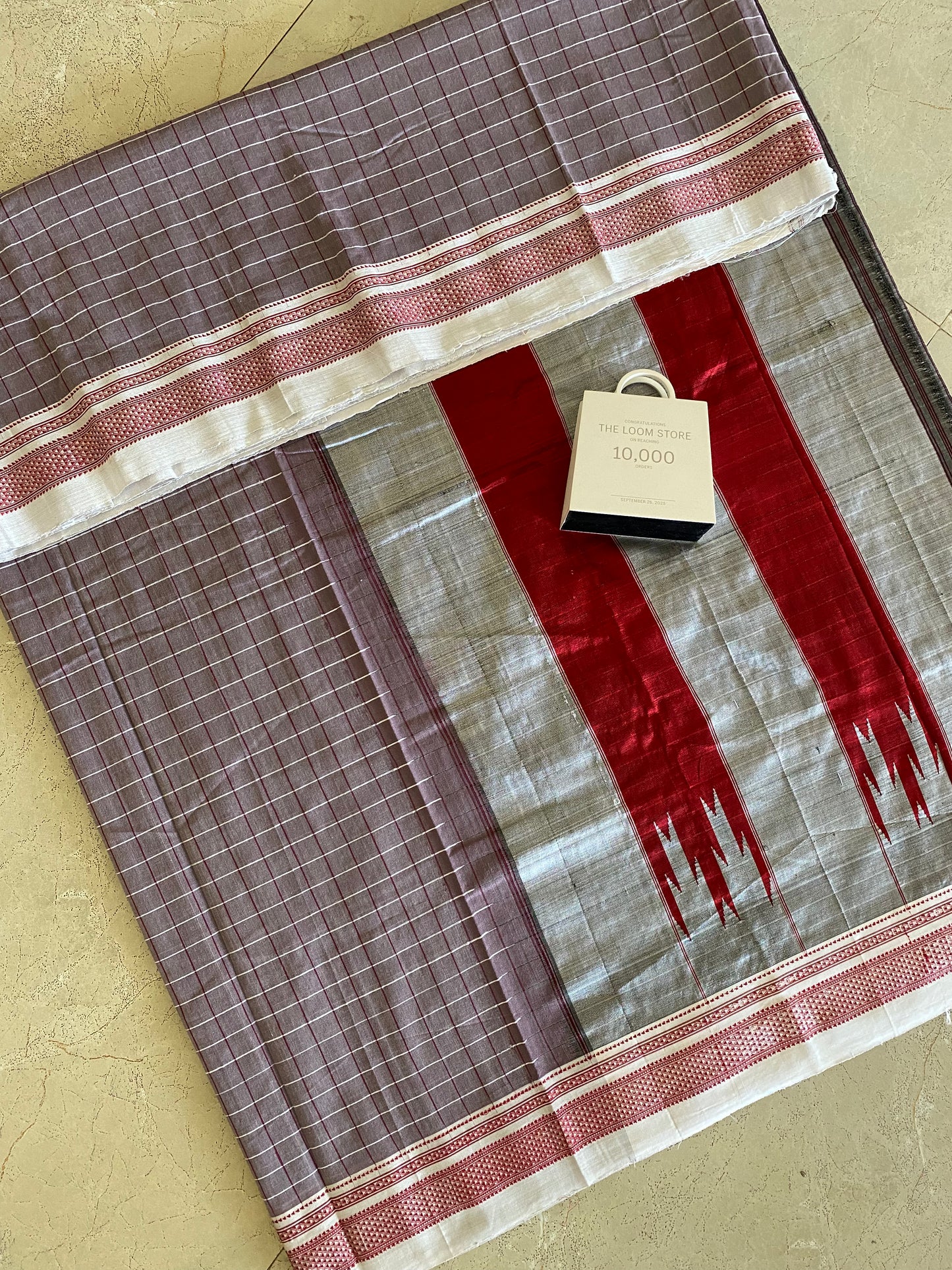 Ilkal Checks Handloom Saree 06