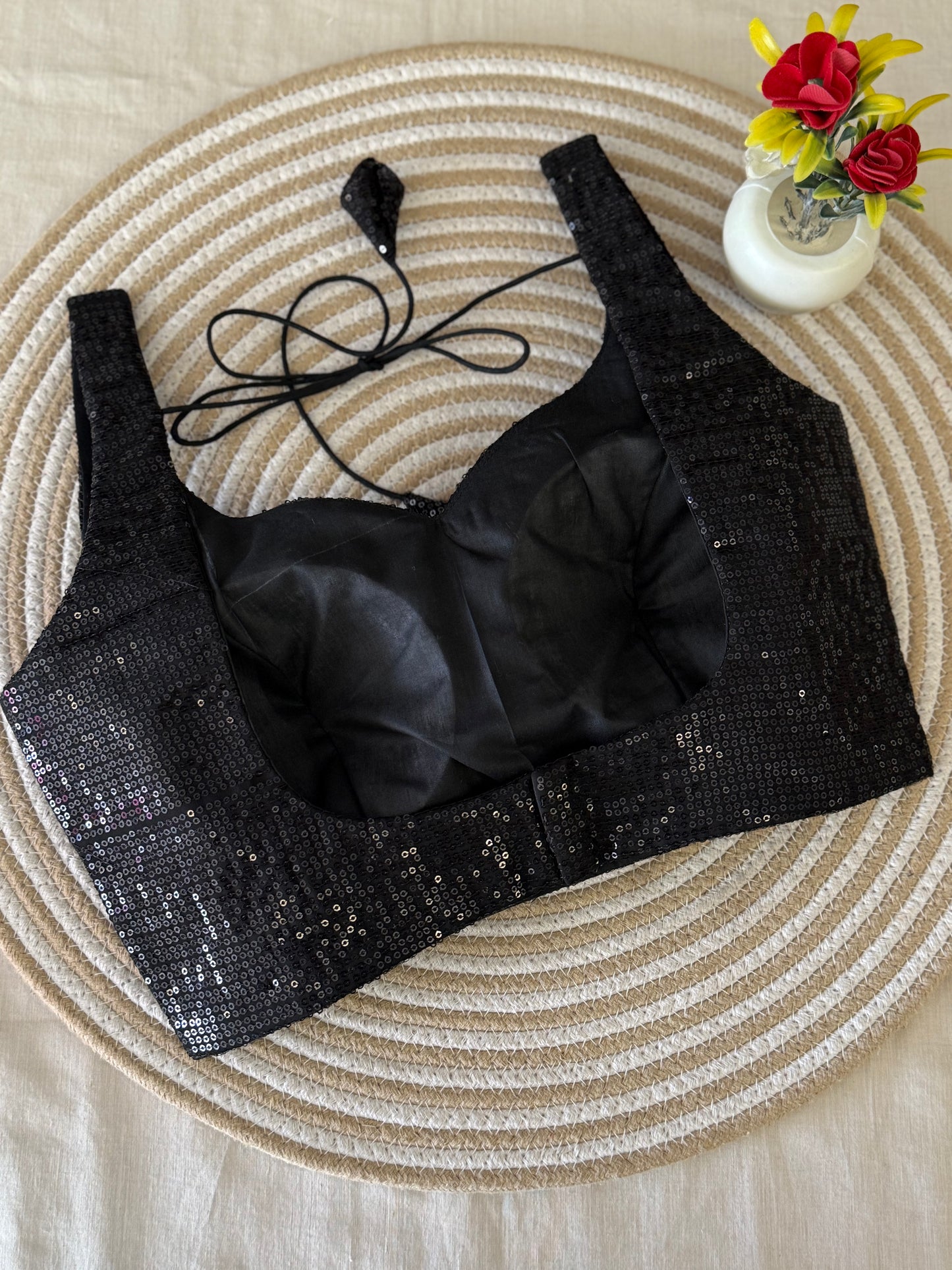 Black Sequins Strap Blouse (Dispatch Start October 5th, 2026)