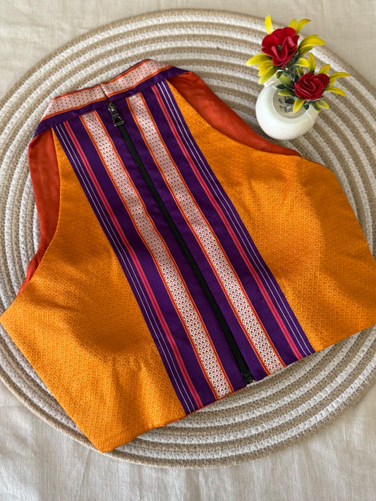Khun Halter Neck Orange Purple Blouse