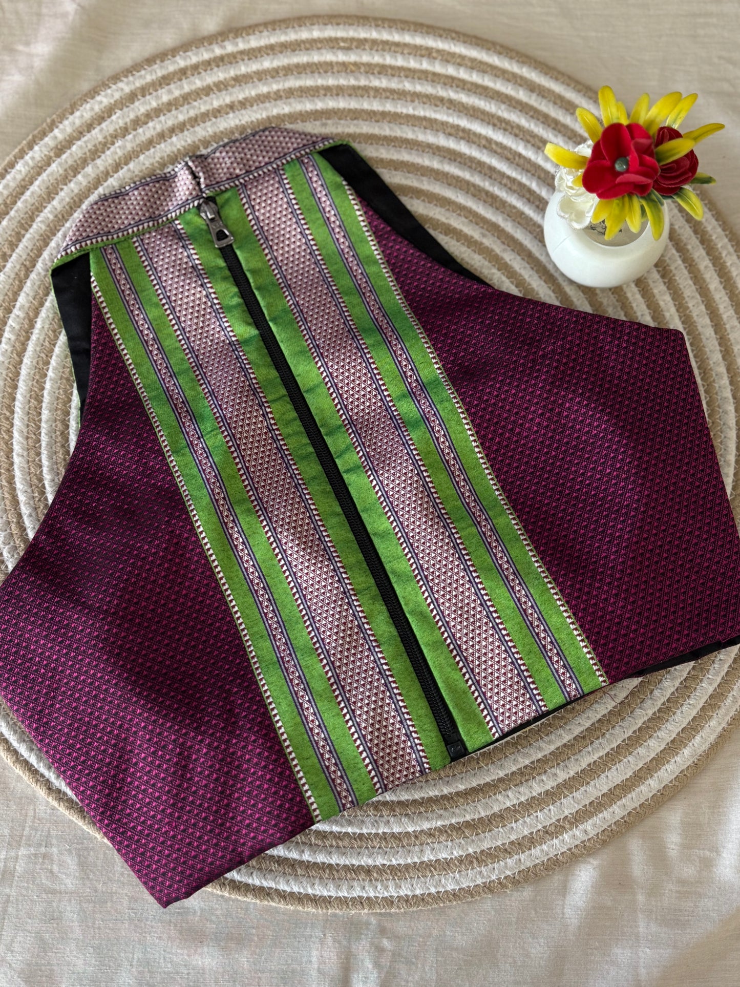 Khun Halter Neck Wine Blouse