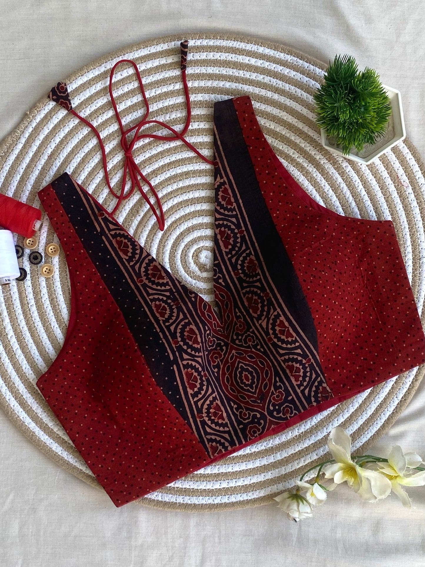 Dotted Ajrakh Blouse