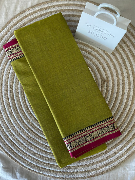 Vijaypura Elephant Border Cotton Saree - 11