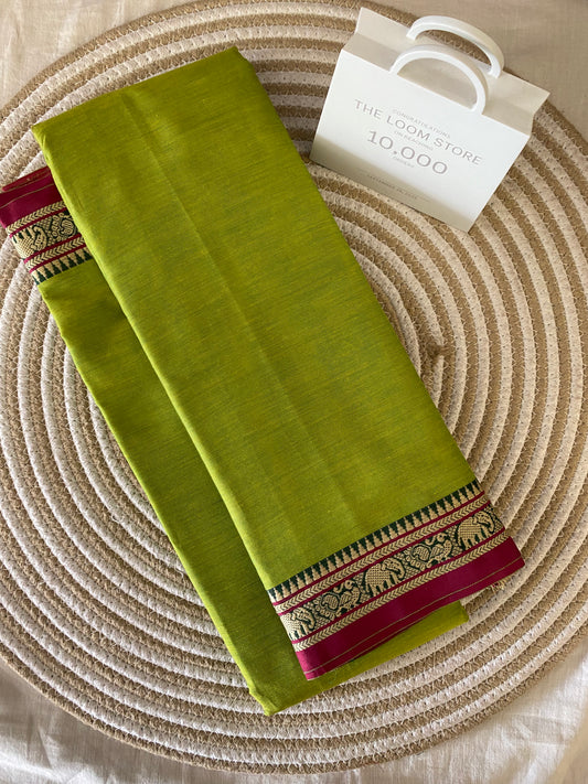Vijaypura Elephant Border Cotton Saree - 12