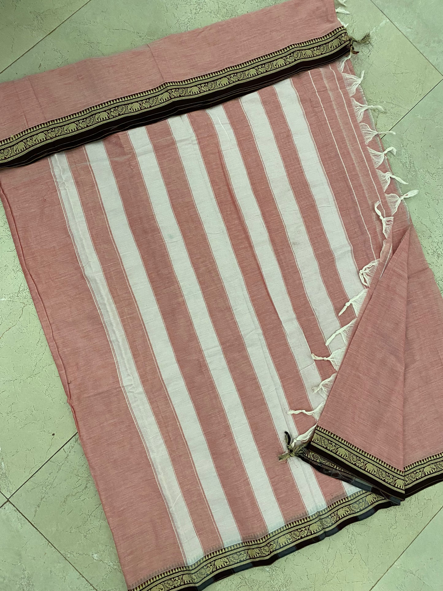 Vijaypura Elephant Border Cotton Saree - 02