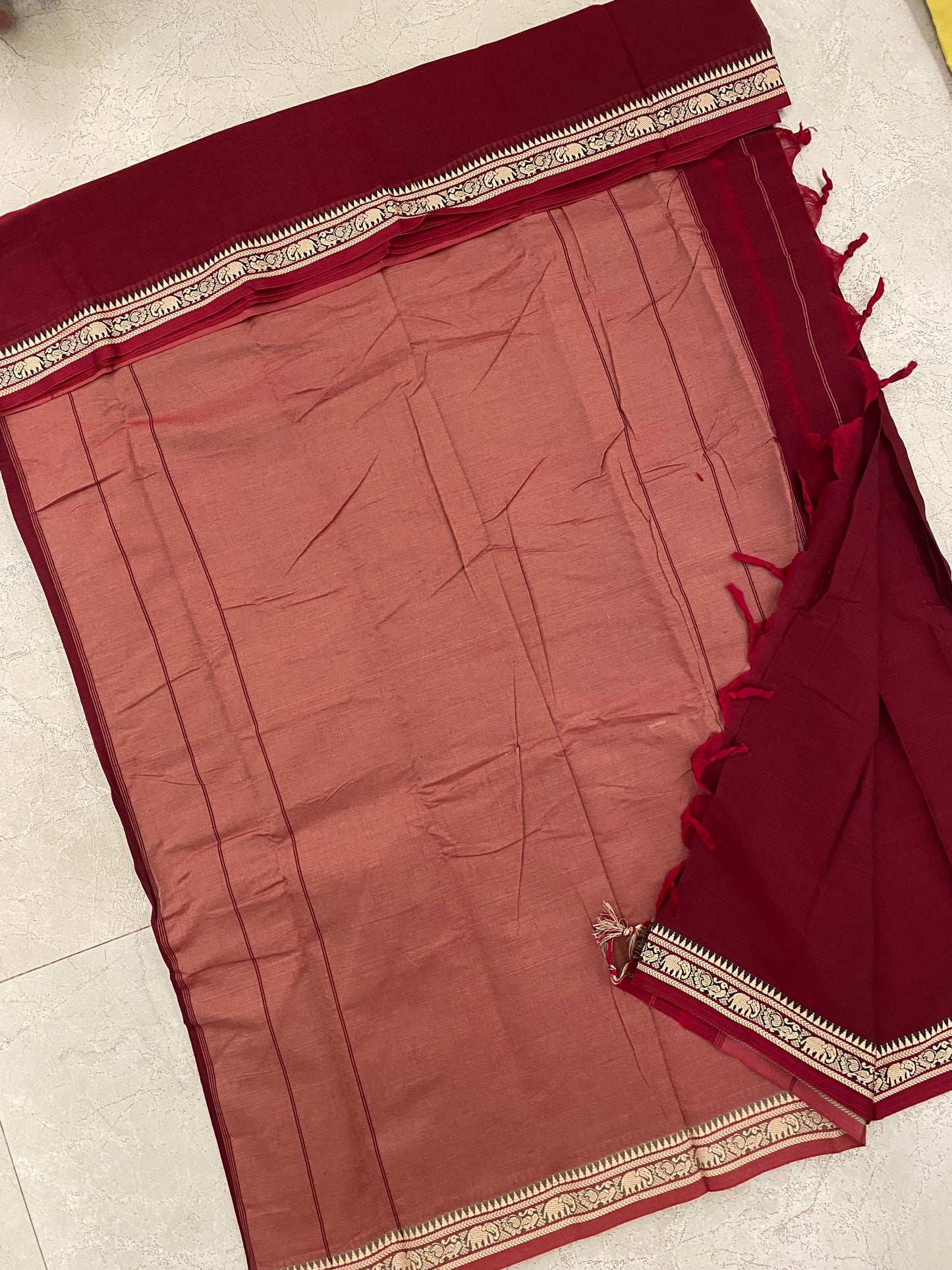Vijaypura Elephant Border Cotton Saree - 06