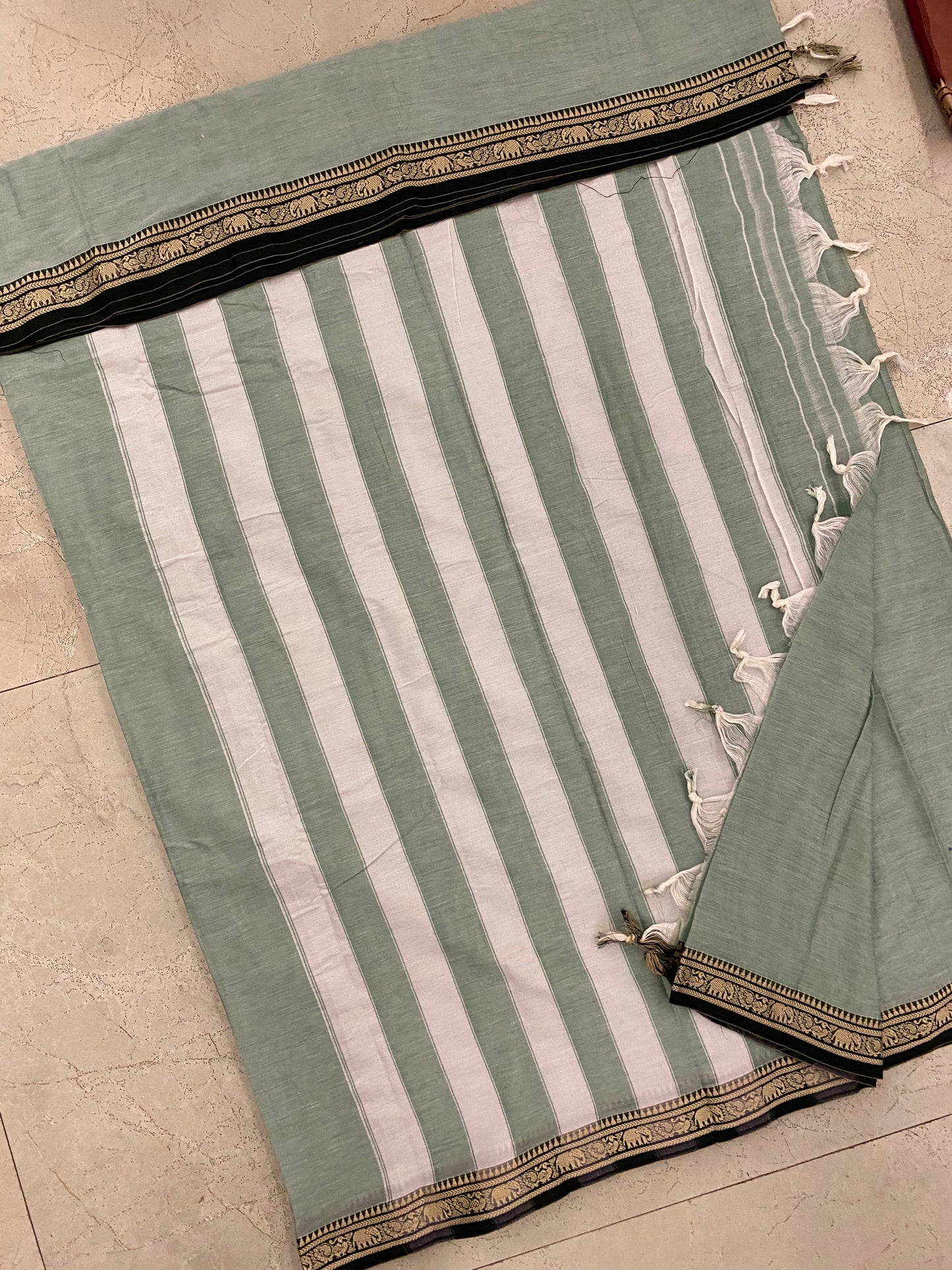Vijaypura Elephant Border Cotton Saree - 04
