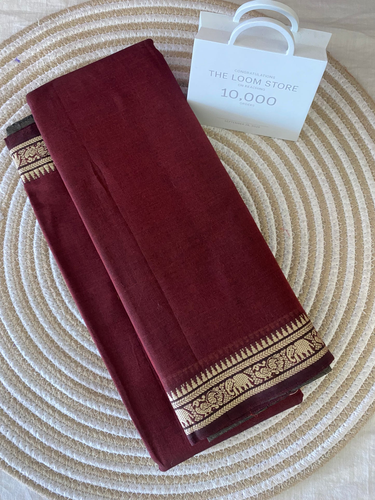 Vijaypura Elephant Border Cotton Saree - 13