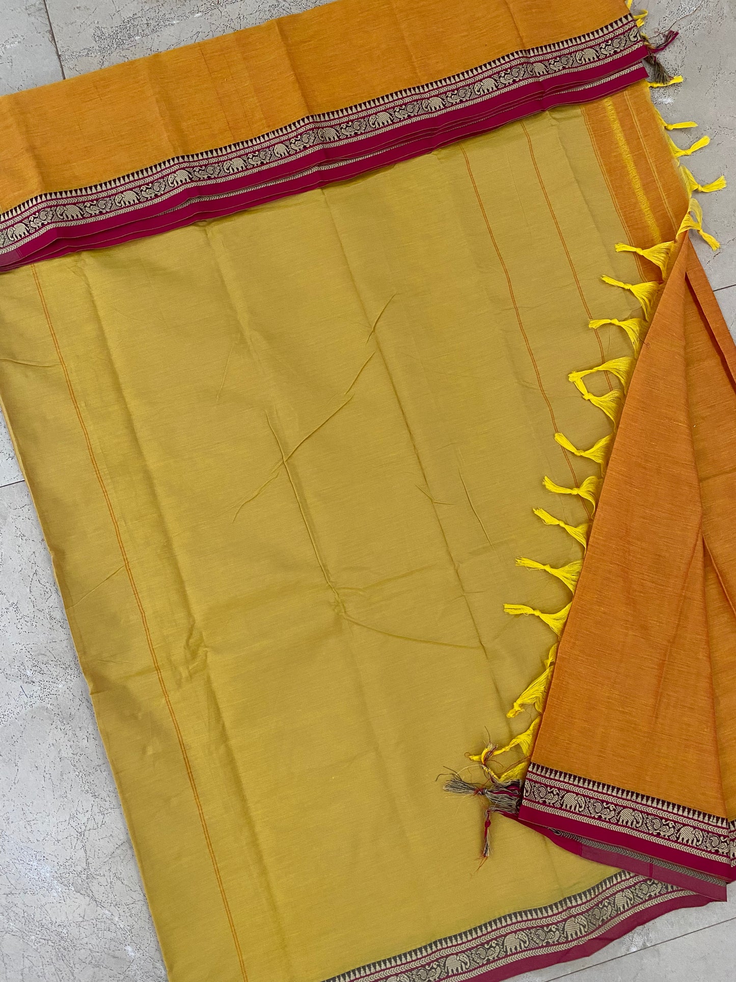 Vijaypura Elephant Border Cotton Saree - 15