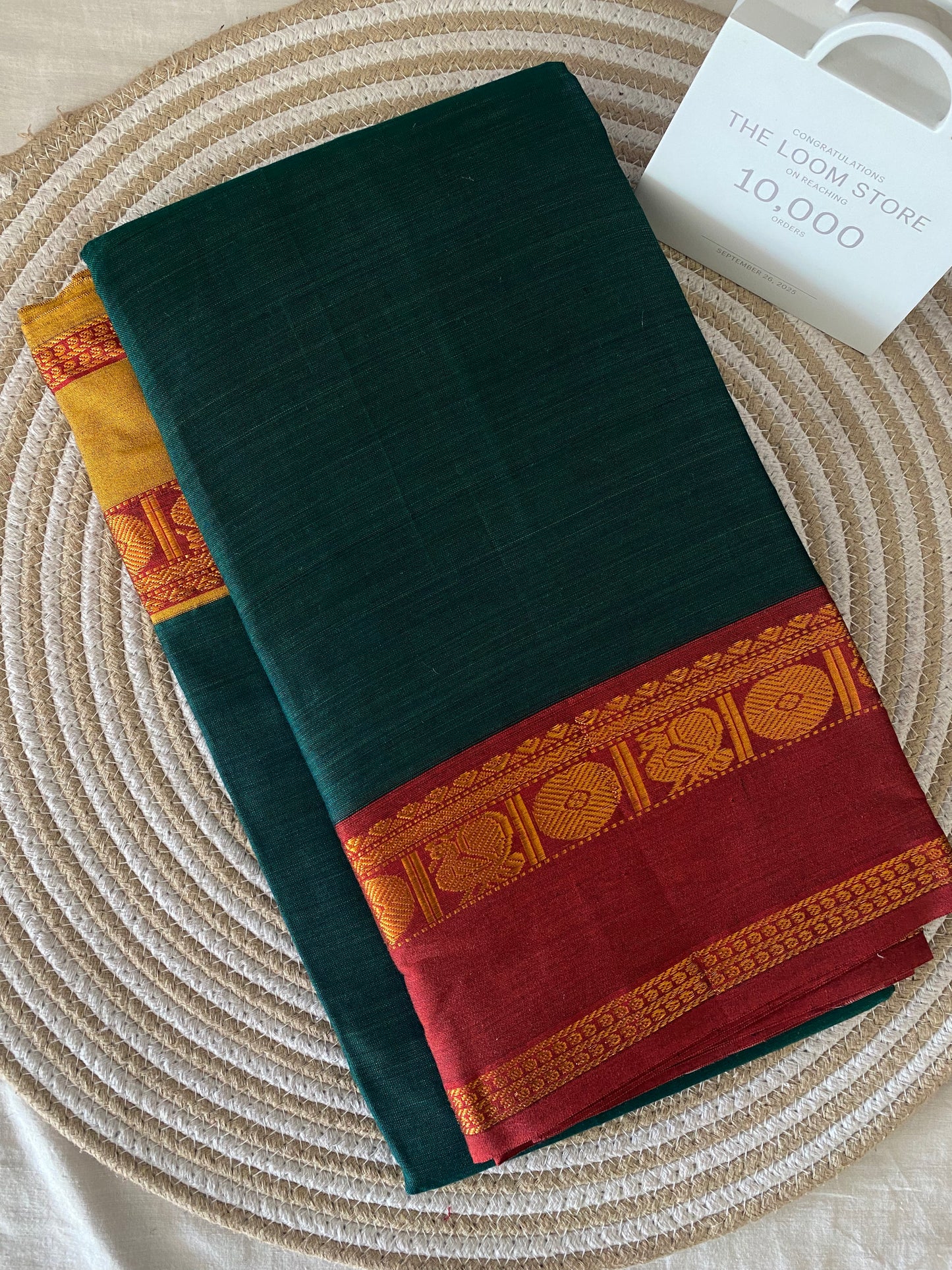 Vijaypura Peacock Border Cotton Saree - 01