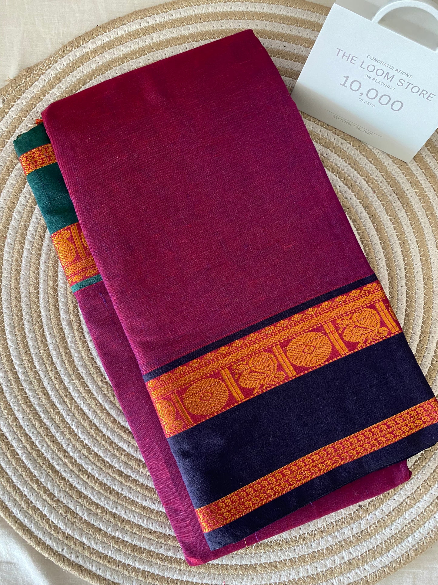 Vijaypura Peacock Border Cotton Saree - 08