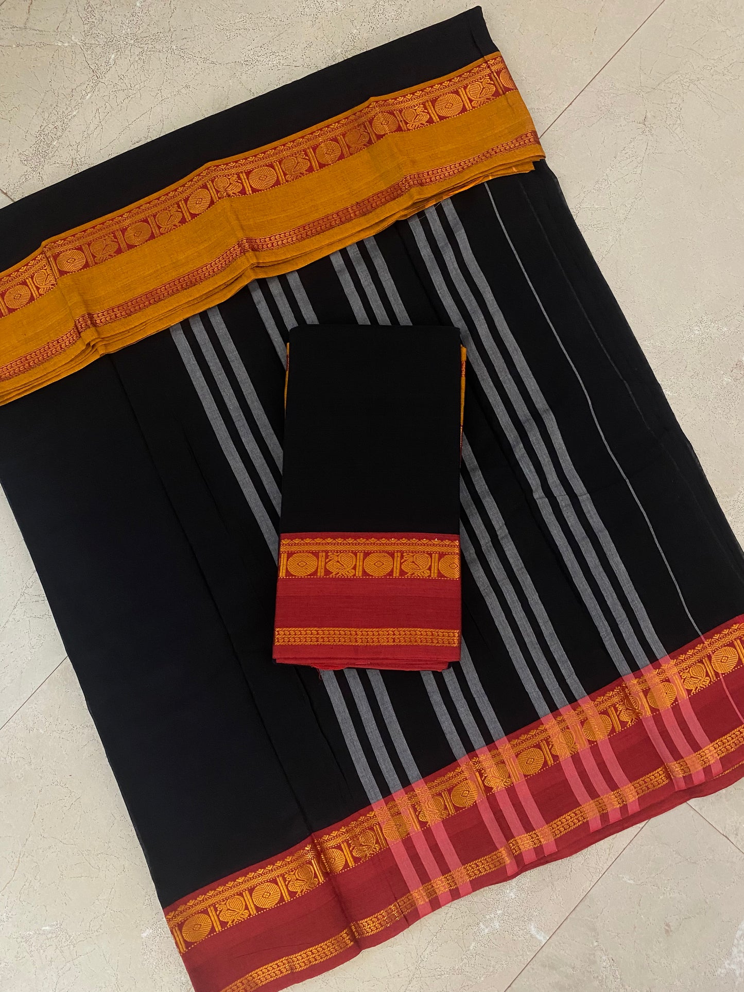 Vijaypura Peacock Border Cotton Saree - 04