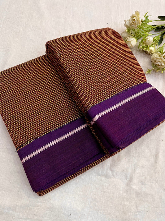 Rustic Purple Patteda Anchu Saree