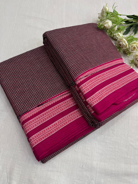 Rustic Pink Gomi Teni Border Patteda Anchu Saree