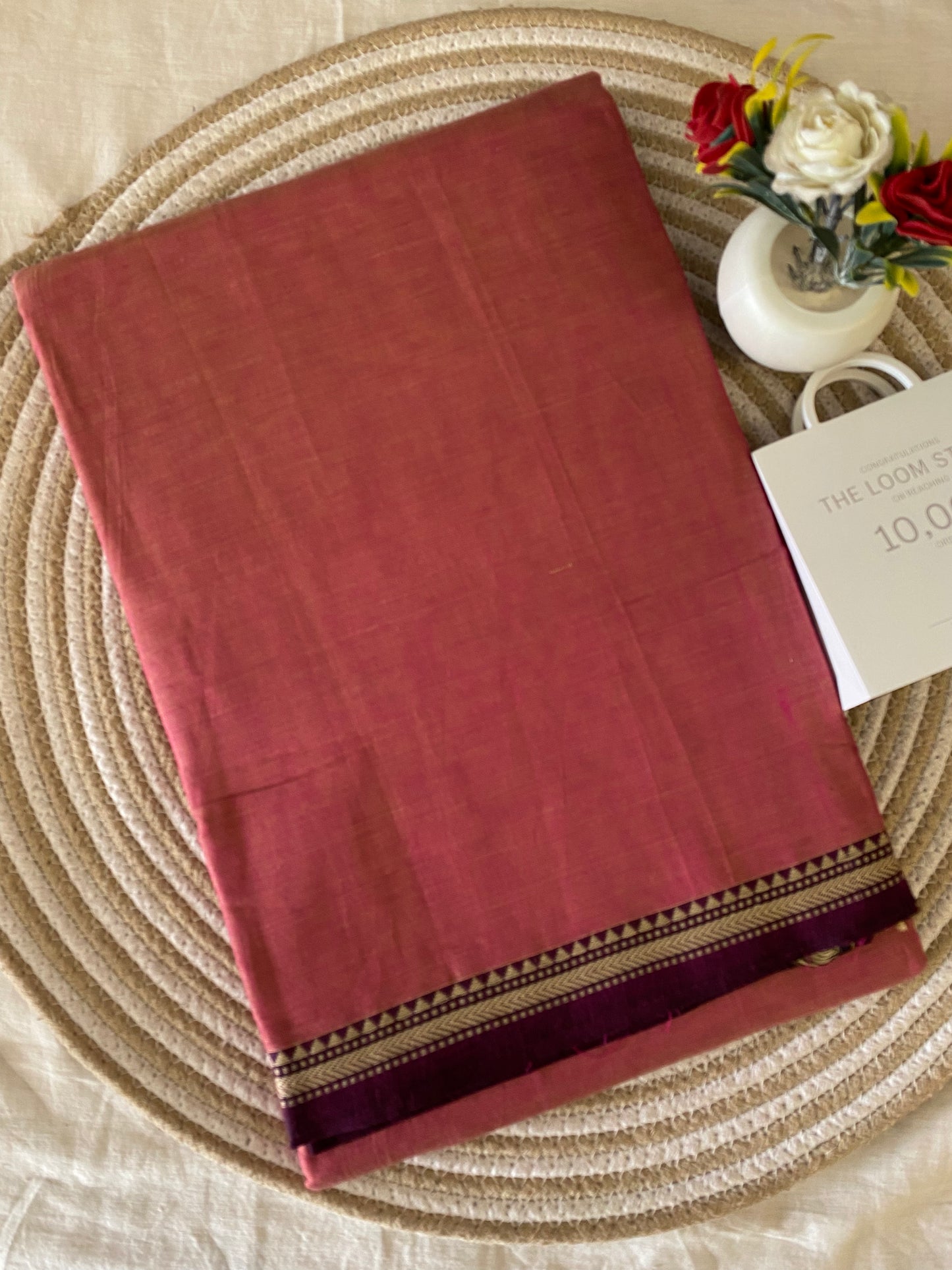 Vijaypura Aari Border Cotton Saree - 19 (Peach)