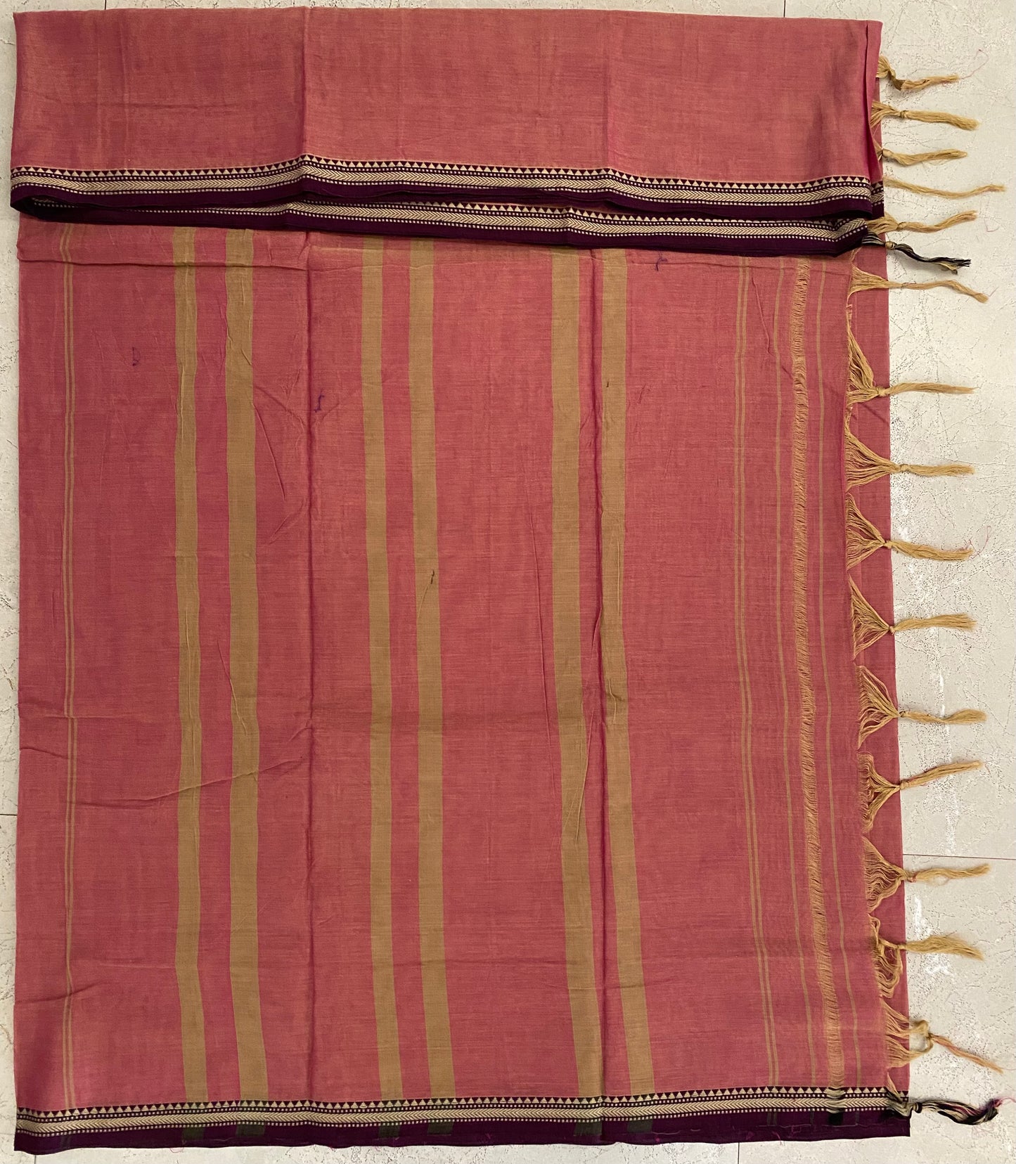 Vijaypura Aari Border Cotton Saree - 19 (Peach)