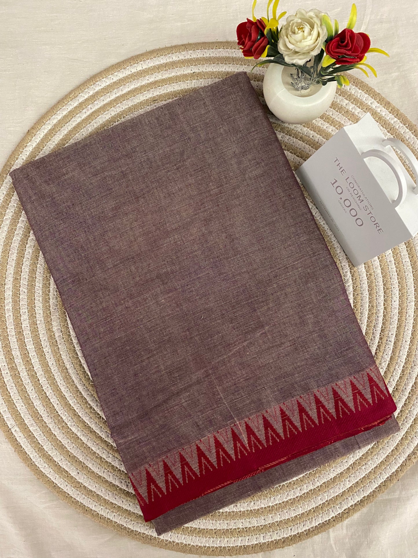 Vijaypura Temple Border Cotton Saree - 14