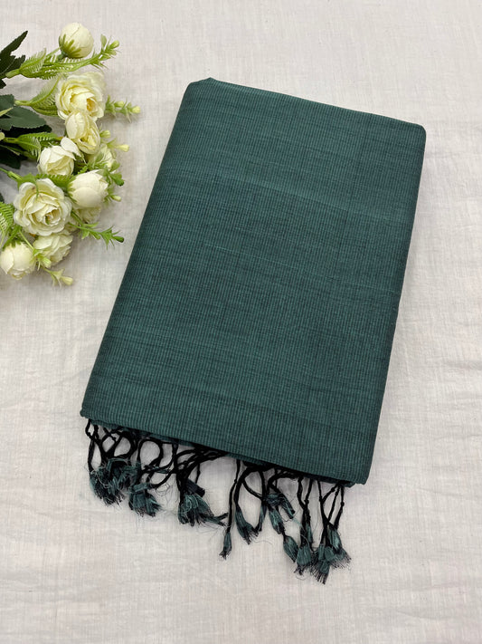 Sage Green Plain Mangalgiri Saree