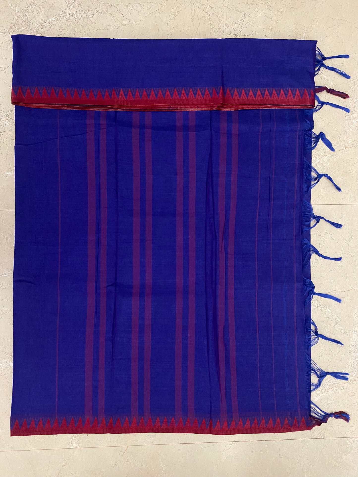 Vijaypura Temple Border Cotton Saree - 12