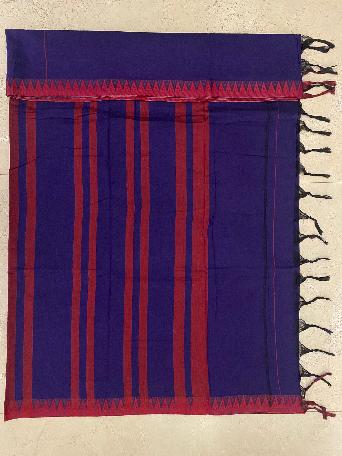 Vijaypura Temple Border Cotton Saree - 13