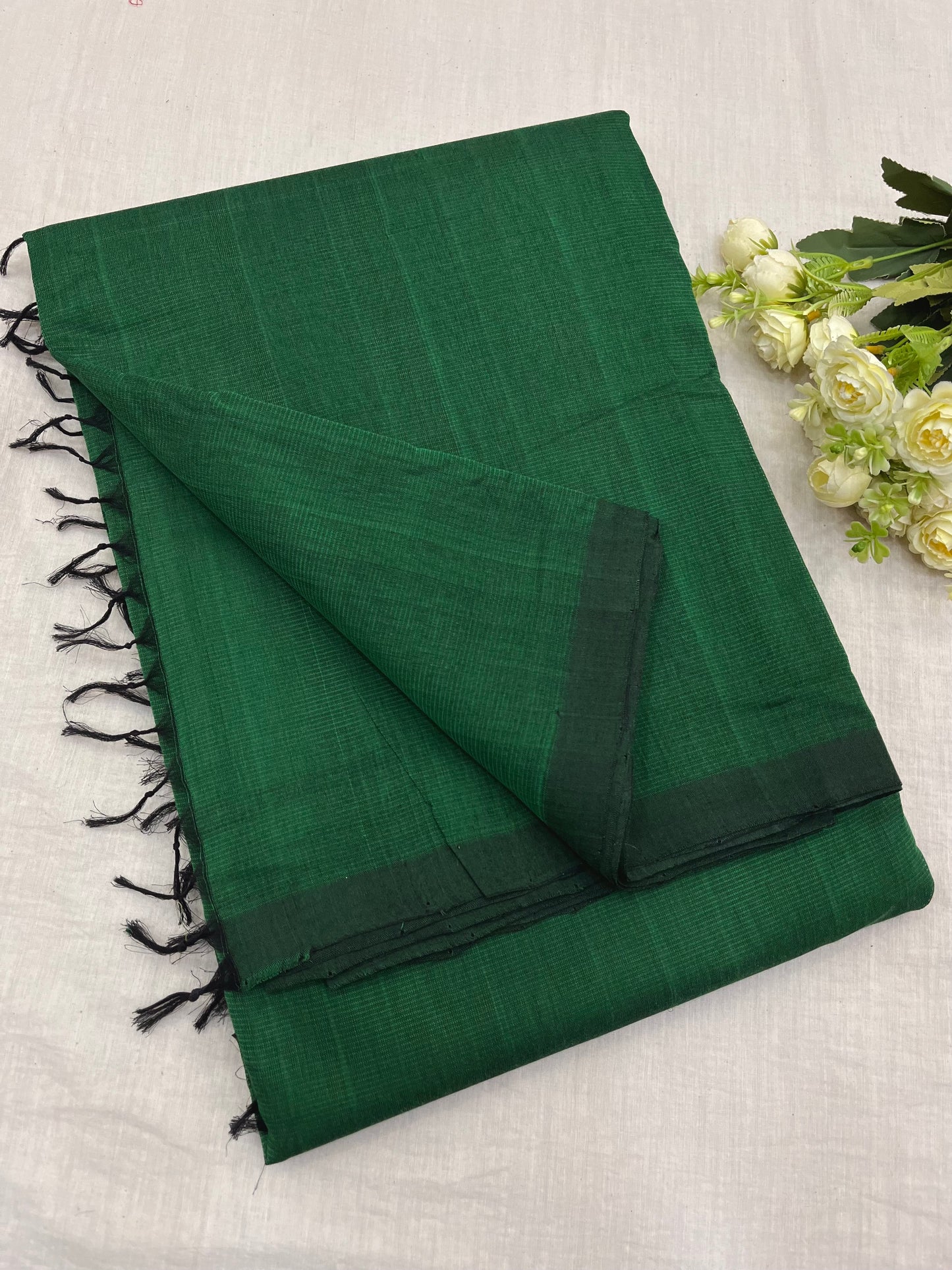 Green Plain Mangalgiri Saree