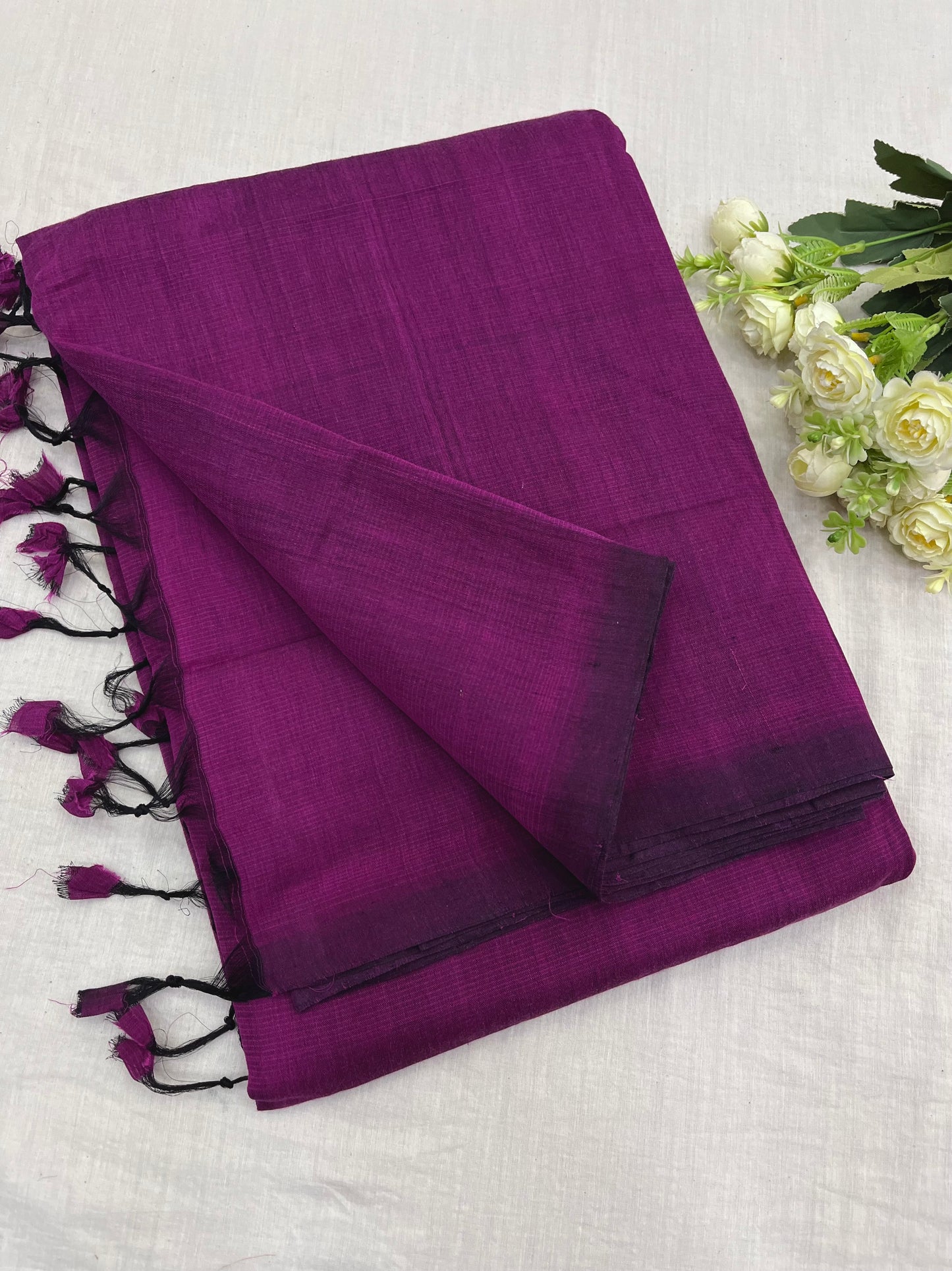 Wine Plain Mangalgiri Saree