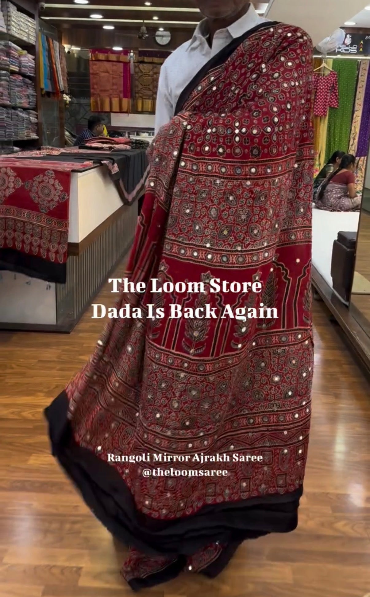 Rangoli Real Mirror Ajrakh Modal Silk Saree (Pre Order - Dispatch Starts 25th June 2026)