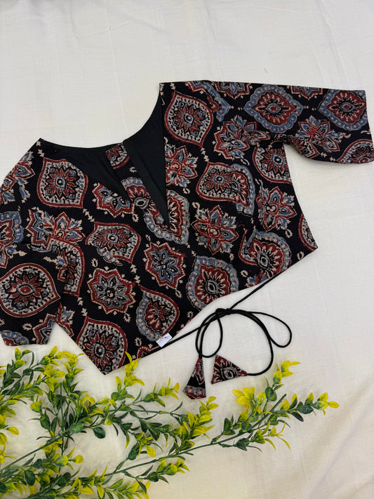 Badam Black Butterfly Formal Blouse