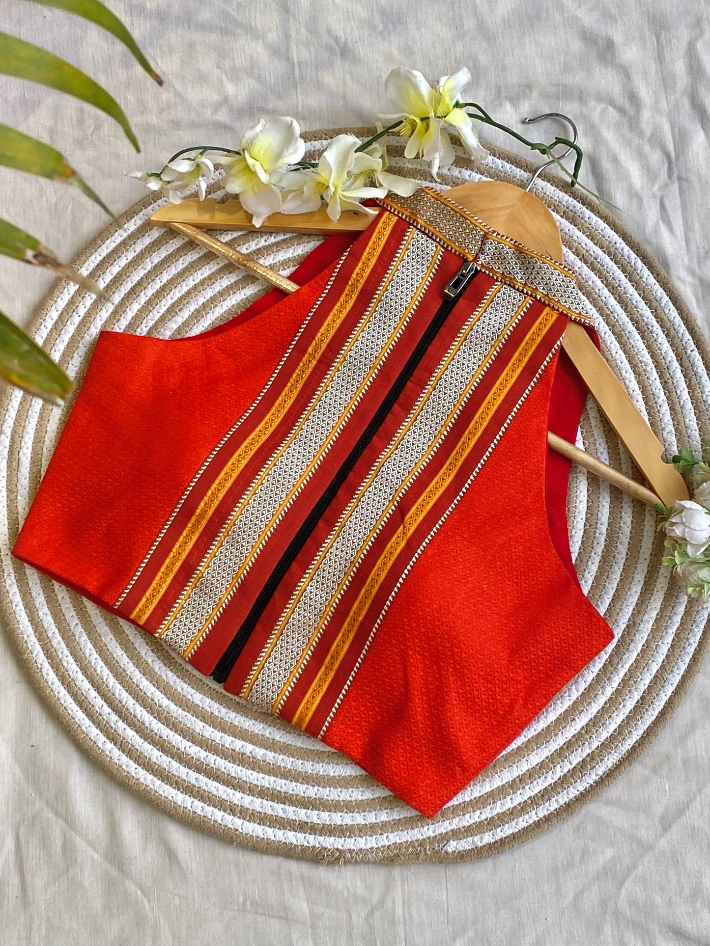 Khun Halter Neck Orange Blouse