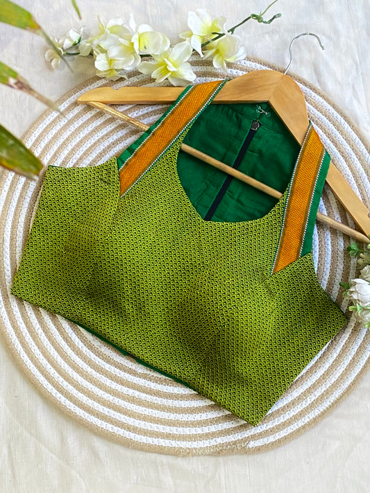 Khun Halter Neck Green Blouse