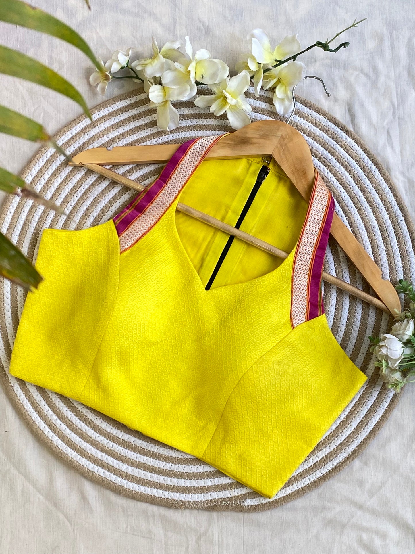 Khun Halter Neck Yellow Blouse