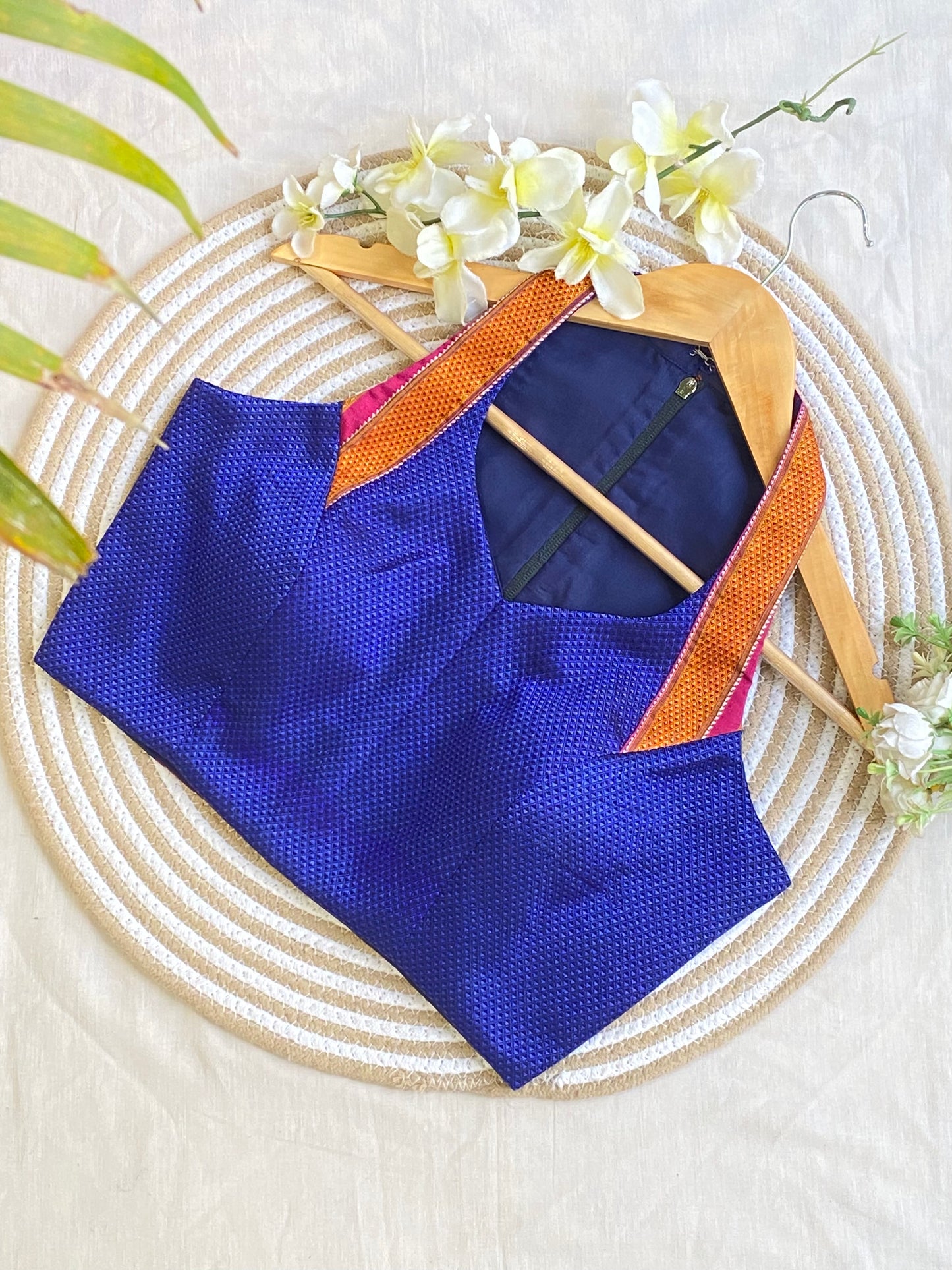 Khun Halter Neck Blue Blouse