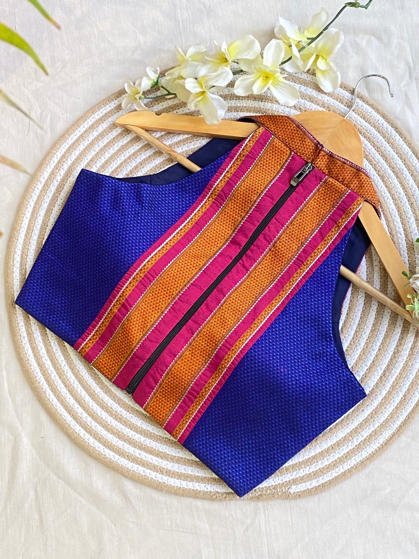 Khun Halter Neck Blue Blouse